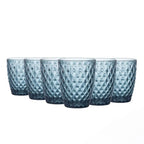 TRESV Set de 6 Vasos de Cristal 250ml | Diseño de Diamante Elegante | Aptos para Lavavajillas | Vidrio Sin Plomo para Agua y Refrescos
