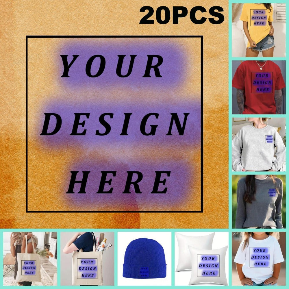 20 pegatinas de transferencia de calor - Personalizables DIY para bolsas de lona, camisetas, mochilas, almohadas y jeans