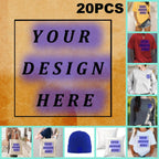 20 pegatinas de transferencia de calor - Personalizables DIY para bolsas de lona, camisetas, mochilas, almohadas y jeans