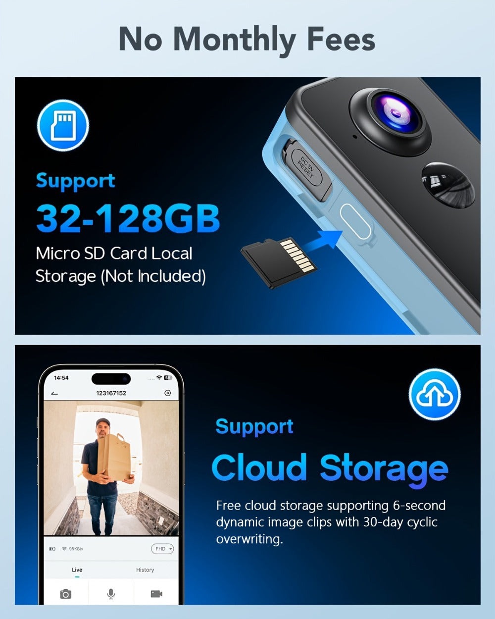 Timbre sin varillas, timbre de video inteligente, cámara de timbre inalámbrica con detección de personas PIR, timbre de seguridad WiFi con cámara, audio bidireccional, cambio de voz, foto y grabación, visión nocturna, timbre de video con 60 tonos, 5 nivel
