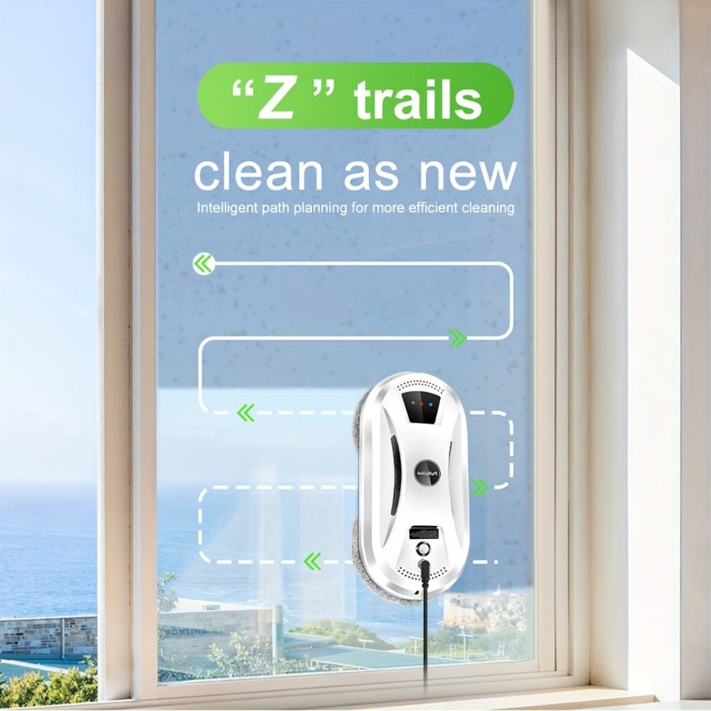 Puruikai 02 Almacén Local Robot de Limpieza de Ventanas Inteligente Rociador Automático de Agua Control Remoto Robot Eléctrico de Limpieza de Vidrios con Planificación de Alto Succión Anti Caída Seguro y Confiable Ahorro de Tiempo y Esfuerzo Limpieza de V