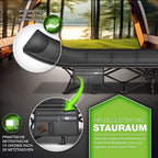 Tillvex® Cama Plegable para Camping con Bolsa de Transporte, Soporta Hasta 200 kg, Cama Extra Ancha para Camping, Cama de Campaña, Cama de Pesca para Uso en Exteriores e Interiores, Cama Plegable para Invitados, Portátil para Jardín, Camping, Pesca, Festi