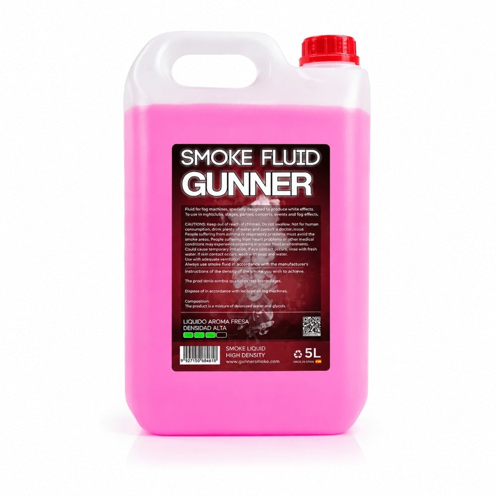 Líquido para Máquina de Humo 5L con Aroma a Fresa - Gunner Smoke | Alta Densidad | Efecto Profesional para Eventos y Fiestas