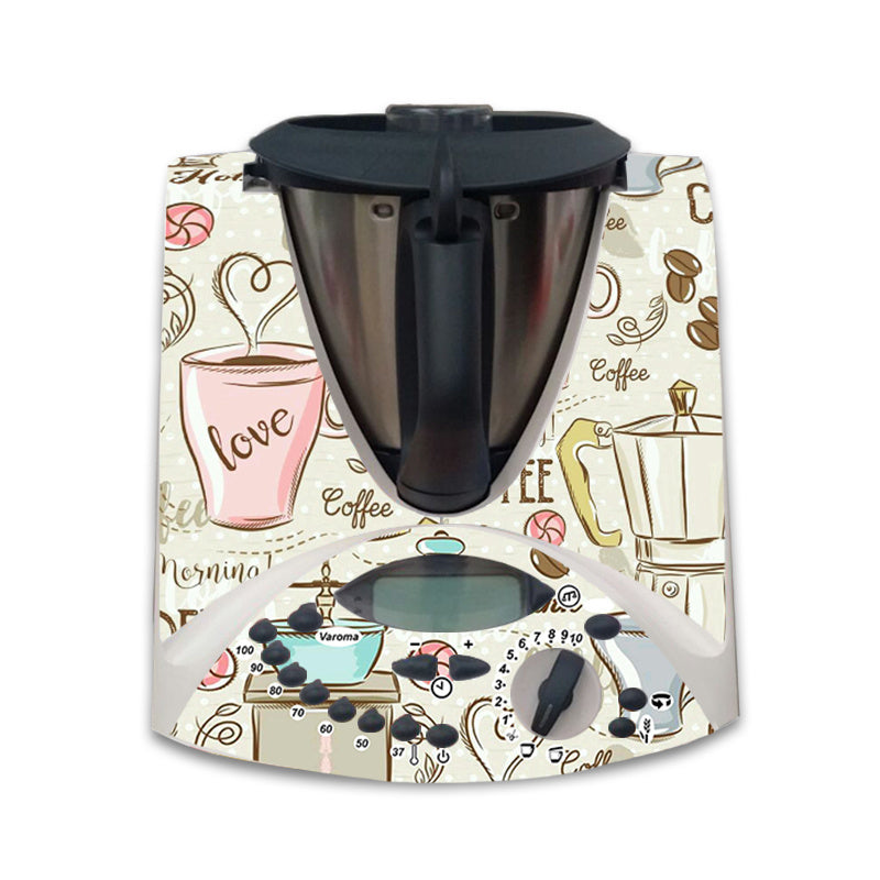 APCym Vinilo para Thermomix TM31 MOD. COFFE HOT Pegatinas decorativas compatibles con robot de cocina Thermomix TM31, diseño de accesorios de cocina, resistente al agua, autoadhesiva