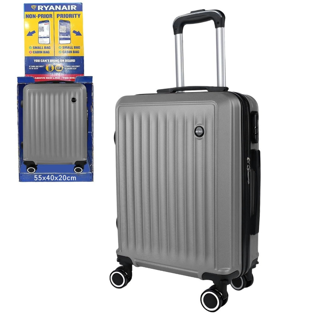 Maleta De Cabina Exclusiva Para Vuelos Europeos, Ideal Para Vacaciones De Verano Y Viajes A La Playa. Dimensiones Precisas De 55×40×20 Cm, Diseño Rígido Resistente Con 4 Ruedas Giratorias 360°, Tirador Telescópico Suave Y Cerradura De Seguridad. Ligera Y