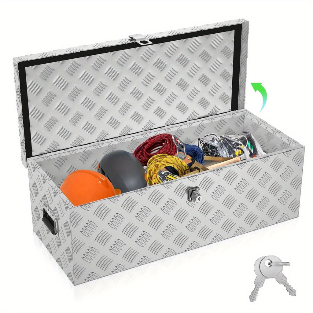Organizador de Herramientas Caja de Aluminio con Correas para Transporte y Almacenamiento de Utensilios Eléctricos, Jardinería y Manuales