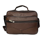 MEJORADA DL-71 Bolso de hombro de cuero genuino para hombre, bandolera horizontal de piel auténtica multibolsillo para hombre