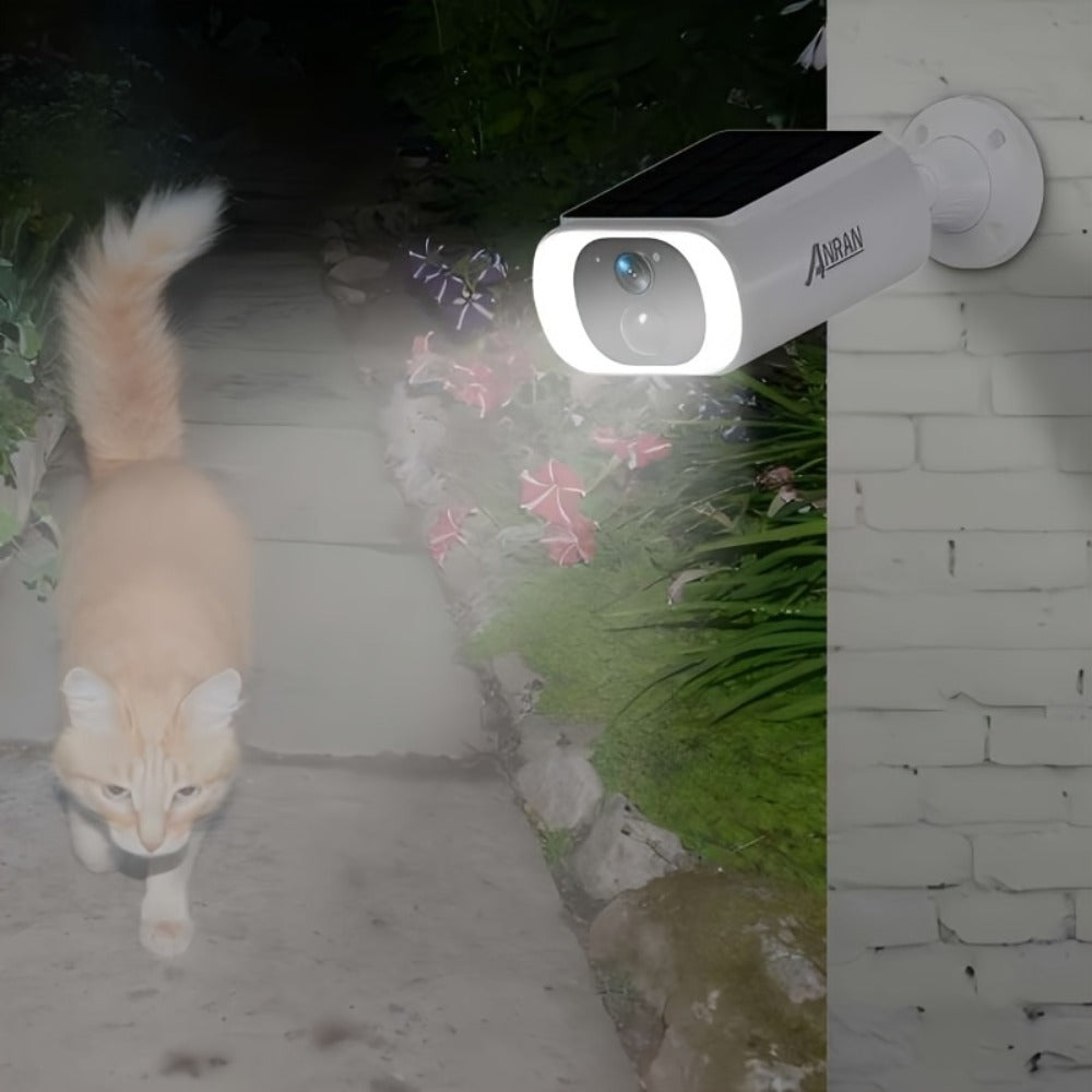 Cámaras de Seguridad Solar ANRAN para Exteriores, Ideales para Protección de Jardín, IP65, Módulo Solar Integrado para Alimentación, Detección PIR de Humanos para Prevenir Visitas No Deseadas, Inalámbricas y Estables, Interacción de Audio Bidireccional pa