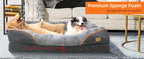 Cama ortopédica extragrande para perro, cama para mascotas de espuma de esponja, con funda lavable con cremallera, sofá tumbona para perros, para perros grandes y jumbo, regalo de juguete con chirrido, XL-3XL