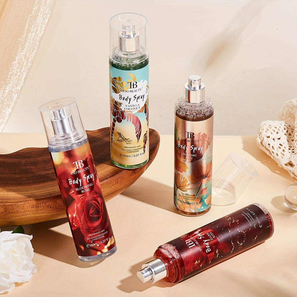 4 Piezas de Perfume Corporal y para Cabello - Crean un Encanto Irresistible, Fragancia Duradera para Todas las Estaciones, Ideal para el Día a Día, Citas o Ocasiones Especiales