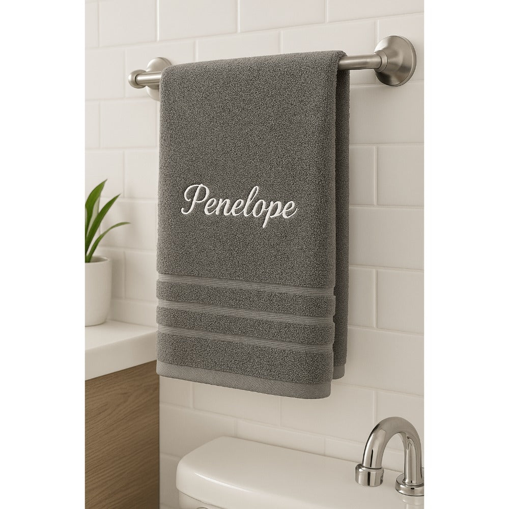 Toalla de baño personalizada con nombre, hermosamente bordado, toalla personalizada con nombre, toalla de baño