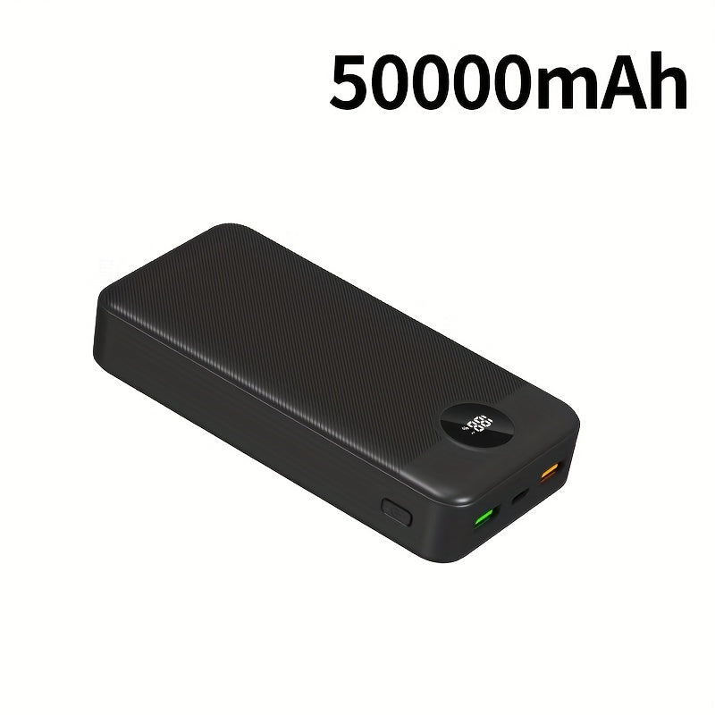 Batería externa | Batería Externa de Gran Capacidad de 50000mAh, Carga Súper Rápida, Interfaz USB/Tipo-C, Entrada/Salida, Pantalla LED de