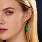 Arete de Cristal Sintético Verde Elegante en Plata 925 para Mujeres, Regalo Perfecto para San Valentín, Navidad y Uso Diario, Incluye Caja de Regalo Hermosa