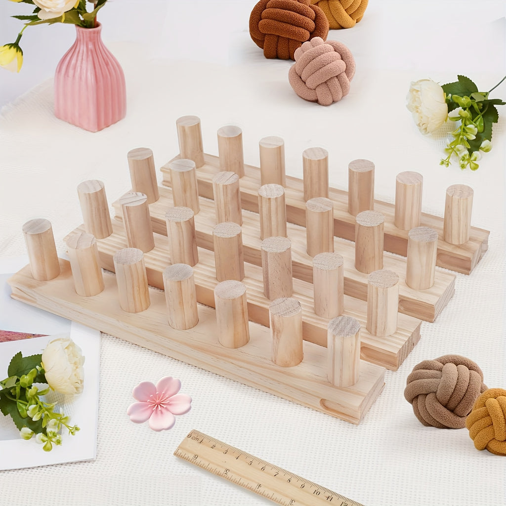 Kit de 4 Piezas para Tejer Mantas con Telar Manual de Madera - Artesanía DIY para Principiantes, Hecho a Mano para Mantas Acogedoras, Colchas y Afganos, Ideal para Artesanos DIY