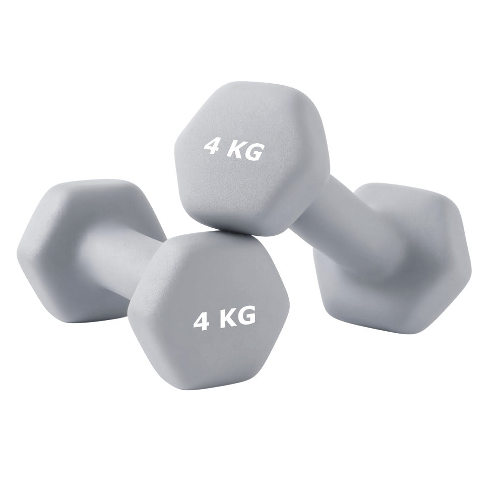 2 piezas - mancuernas de mango curvo ergonómico 0,5 kg / 1 kg / 1,5 kg / 2 kg / 3 kg / 4 kg / 5 kg / 6 kg un par de equipos de entrenamiento de peso de fitness de gimnasio doméstico no deslizante equipo de entrenamiento de yoga gris para hombres y mujeres