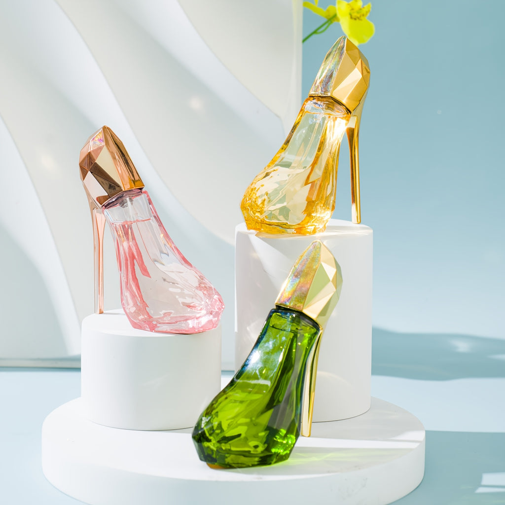 Set de Regalo de Perfumes para Mujer: 3 Eau de Toilette de Tacón Alto, Rosa, Amarillo y Verde, con Fragancia Floral y Frutal, Romance Irresistible, Fragancia Duradera, Ideal para Elegancia Diaria y Momentos Especiales, 30ML X 3