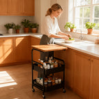Carrito de almacenamiento de 3 niveles para cocina hogar y oficina | diseño funcional