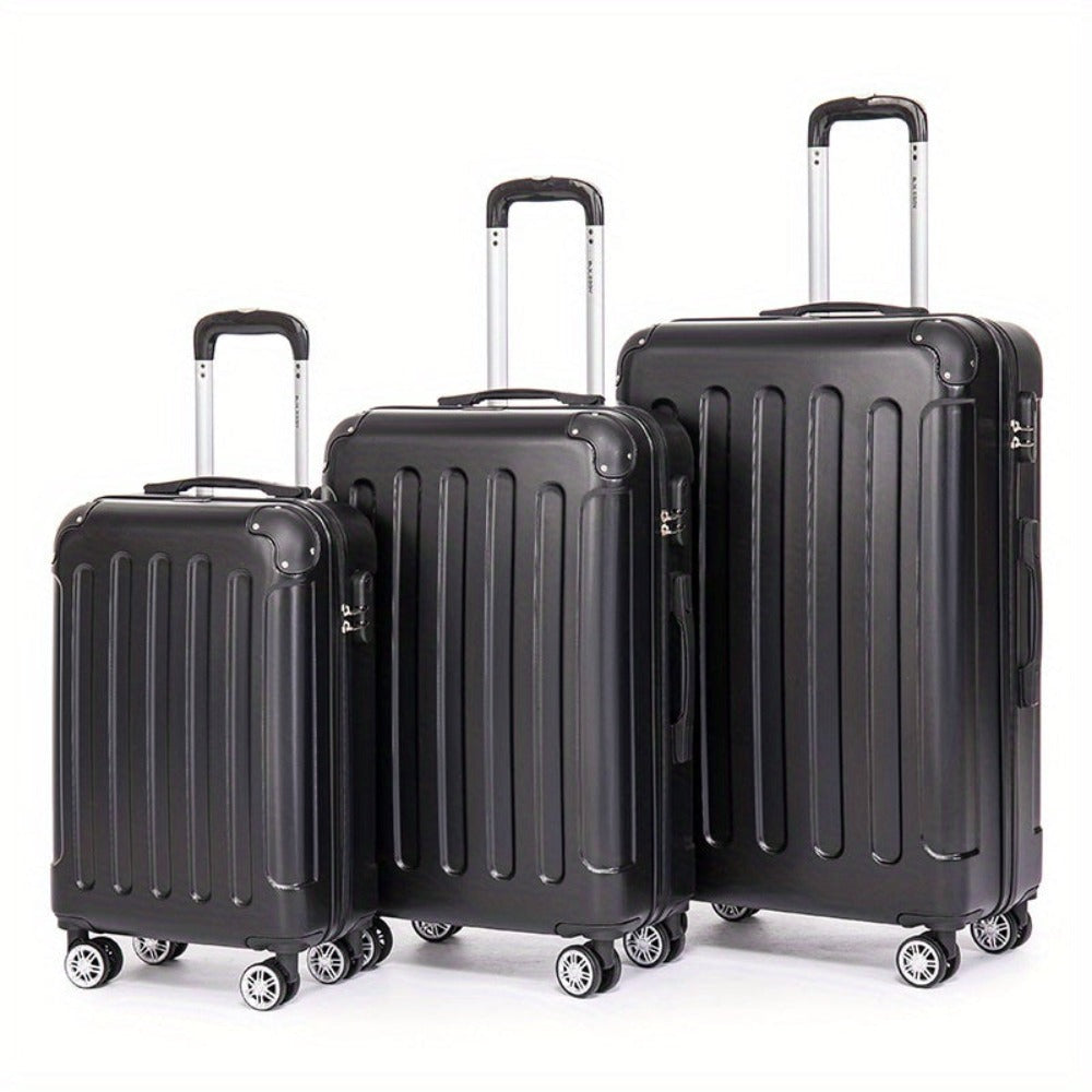 Maleta de tres piezas de equipaje de 20+24+28 pulgadas, Set de maletas familiares, maleta de cabina de 20 pulgadas, caja de almacenamiento de viaje de negocios, maleta con contraseña, maleta con ruedas universales, maleta rígida de ABS, maleta con carro d