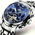 Reloj Mecánico Deportivo Casual de Lujo con Espalda Transparente, Cuerpo Automático y Resistente al Agua para Hombres como Regalo Festivo
