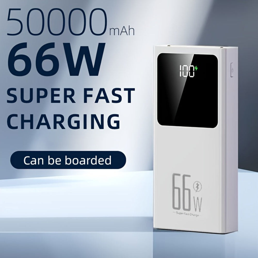 Batería Externa Portátil de Gran Capacidad de 50000mAh, Cargador USB Rápido para Reserva de Energía de Emergencia al Aire Libre, Luz para Camping al Aire Libre, Carga Rápida Bidireccional, Adecuada para Teléfonos, Android y Dispositivos Digitales, Regalo
