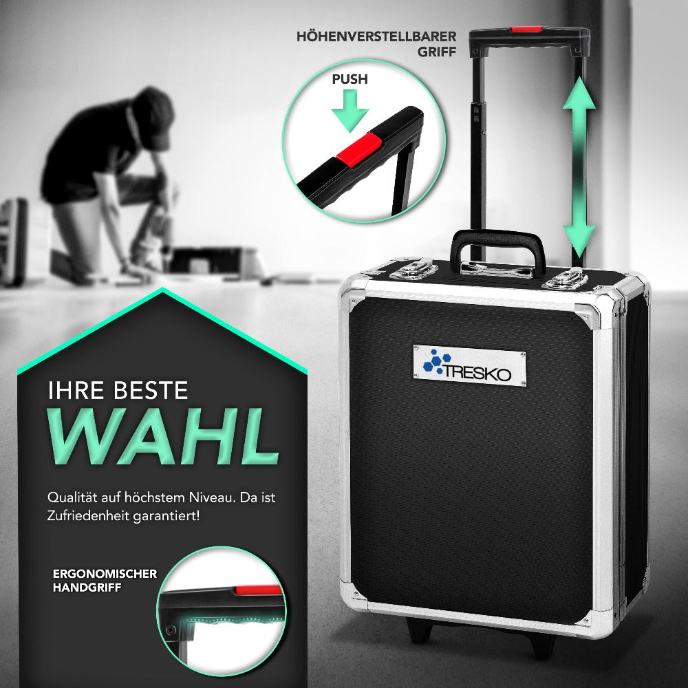 TRESKO® Juego de Herramientas Completo de 1400 piezas | Gabinete de Herramientas Lleno | Caja de Herramientas XXL | Bolsa de Herramientas con Herramientas | Carro de Herramientas | Acero al Cromo-Vanadio