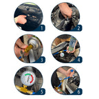 Juego de 2x Refrigerante R134a para Aire Acondicionado + Manguera con Manómetro, Aceite, Sellador, Tinte UV, Secador de Aire Acondicionado, Rosca de Lata Reutilizable, Servicio de Aire Acondicionado de Coche DIY, Para Coches Fabricados entre 1994-2016, Am