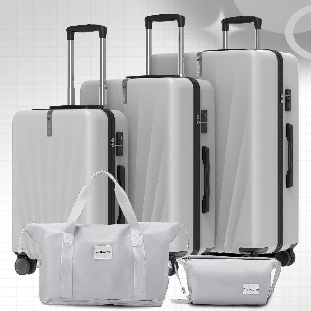 Juego de 5 piezas de equipaje, juego de viaje para trolley de negocios y viajes, cerradura TSA, ruedas de 360°