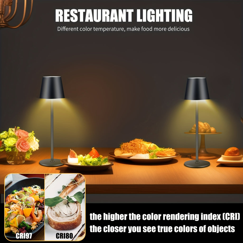 Lámpara de mesa para iluminación de dormitorio y escritorio | 2 L y Metal