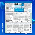 Vitastrong NAC 600 mg 150 comprimidos | Suplemento dietético con N-acetilcisteína de fermentación vegetal, fórmula vegana, 1 comprimido al día