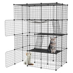 Recinto para mascotas | Corral para Gatos al Aire Libre de Bricolaje con Escalera de Alambre Metálico Denso para 1-2 Animales Pequeños