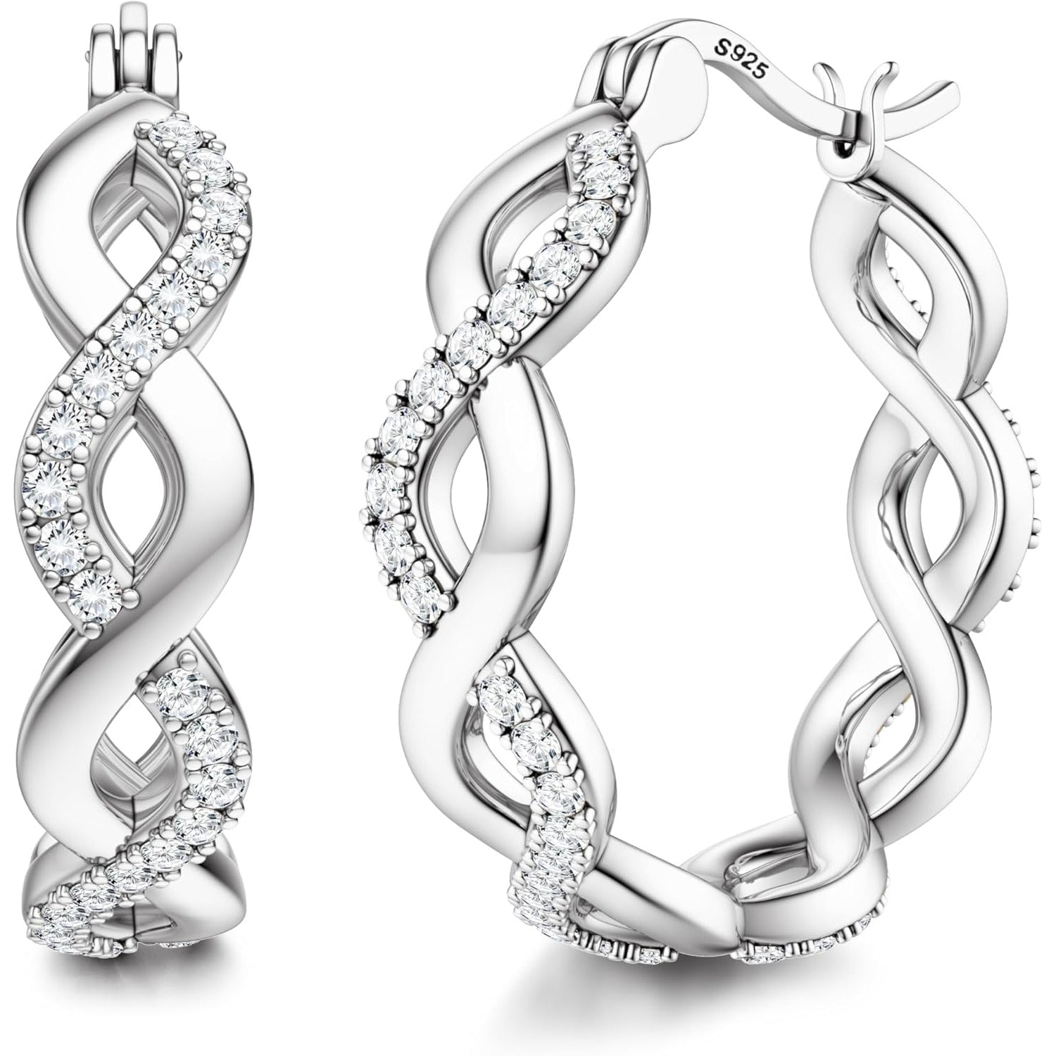 Pendientes de aro huggie de plata 925 para mujer, hipoalergénicos, dorados, listos para fiesta y para regalar, incluye caja de regalo prémium