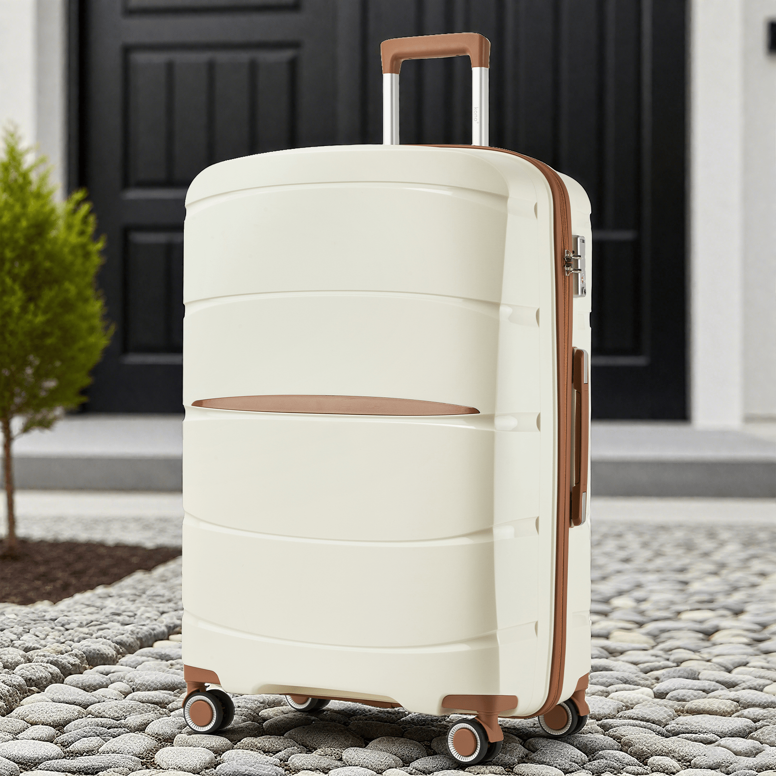 1/3 piezas de 20 pulgadas, 24 pulgadas y 28 pulgadas, maleta KONO, carrito, estuche de viaje - polipropileno, ligero, carcasa dura, 4 ruedas giratorias dobles y cerradura TSA