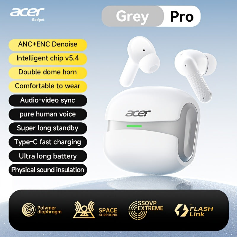 Auriculares Bluetooth | Acer Ohr Auriculares inalámbricos de 13.92 metros Anc Call con reducción de ruido, graves potentes, sonido estéreo
