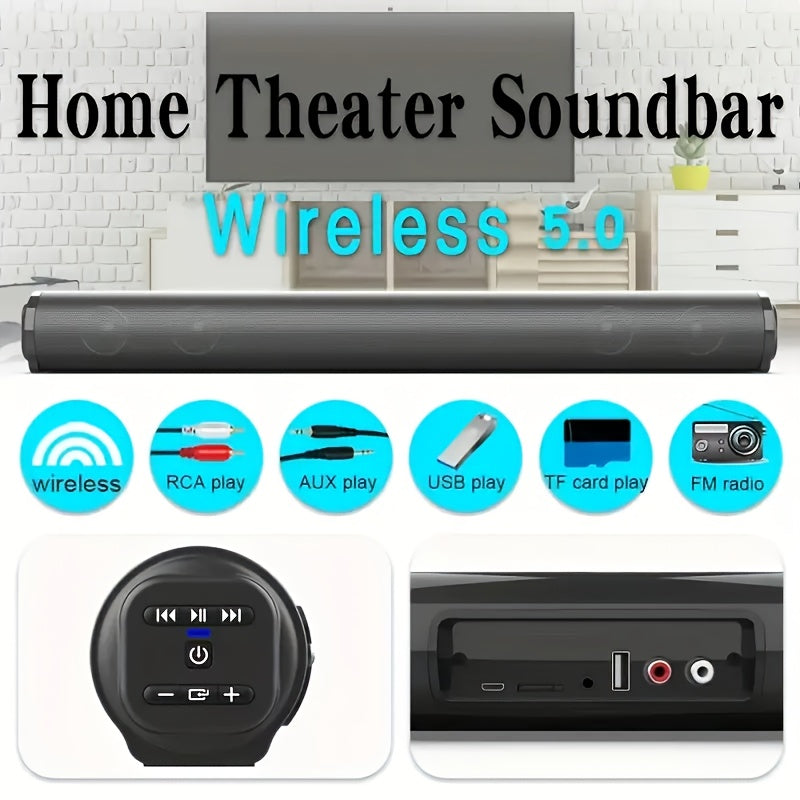 Barra de sonido para TV para cine en casa juegos y música | Inalámbrico y Control Remoto
