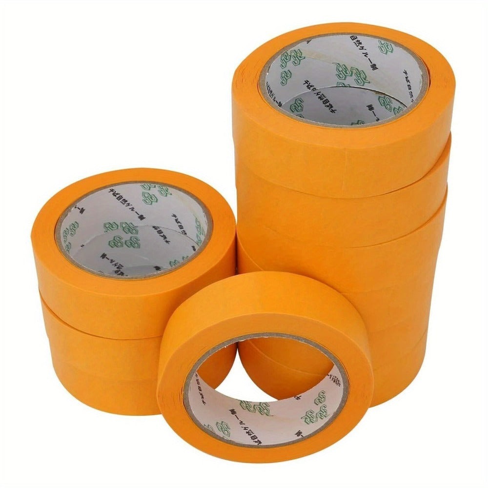 10PCS Goldband Cinta adhesiva 30mmx50m Cinta de papel crepé Cinta de pintor sin residuos Cinta de enmascarar extraíble Cinta de crepé para pintores