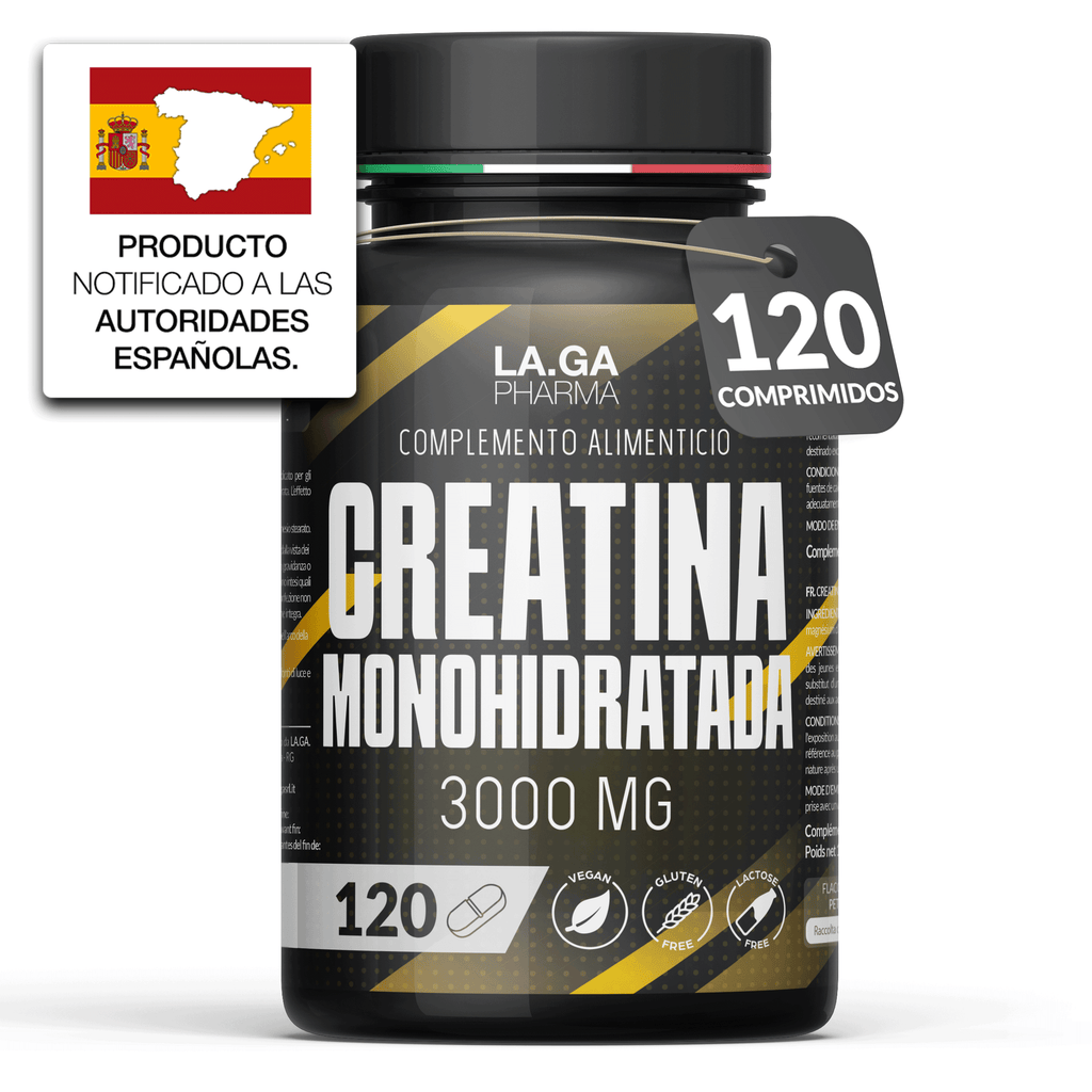 [2PZ PROMO] Creatina Monohidrato Pura 3000mg – 120 Comprimidos | Suplemento para Aumento de Fuerza, Rendimiento y Masa Muscular | Fabricado en Italia