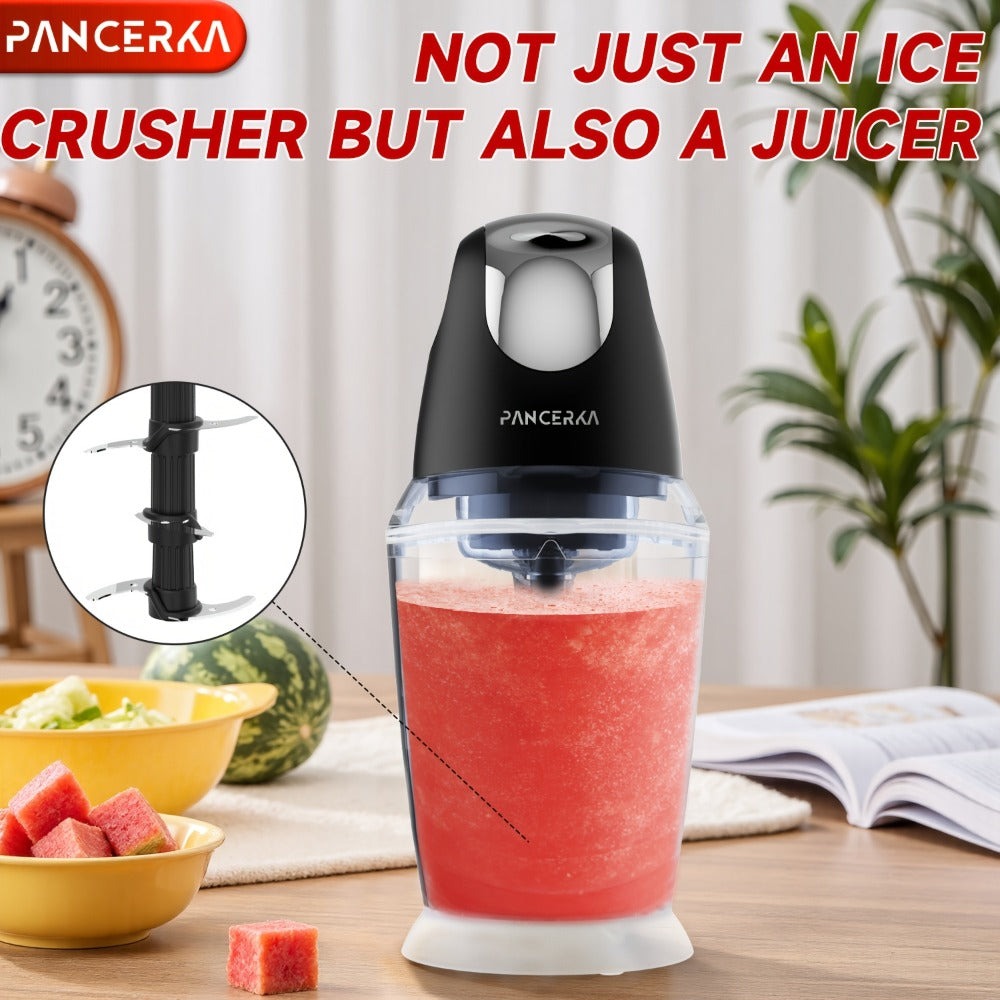 PANCERKA 1500ML Procesador de Alimentos Eléctrico con Picadora de Carne, Picadora, Batidora de Huevos y 6 Cuchillas, para Carne, Batidos, Verduras, Puré, Frutas, Ajo, Grande/Pequeño