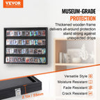 VEVOR - Vitrina para tarjetas deportivas con 36 compartimentos, 30.5 x 24.3 x 2.1 pulgadas, marco para exhibición de tarjetas de béisbol con protección UV del 98% y vidrio de PC transparente, armario de pared con cerradura para tarjetas de colección de fú