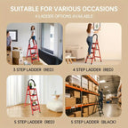 Escalera plegable para limpieza, almacenaje y bricolaje | metal y plegable