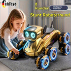 Robot Perro Espacial Mecánico más Nuevo de 2025 con Control Remoto y Tracción en 8 Ruedas, Apto para Fiestas, Espectáculos de Acrobacias - Juguete de Robot de Plástico Duradero, Mascota Electrónica para Juego al Aire Libre, Construcción Robusta, Acrobacia