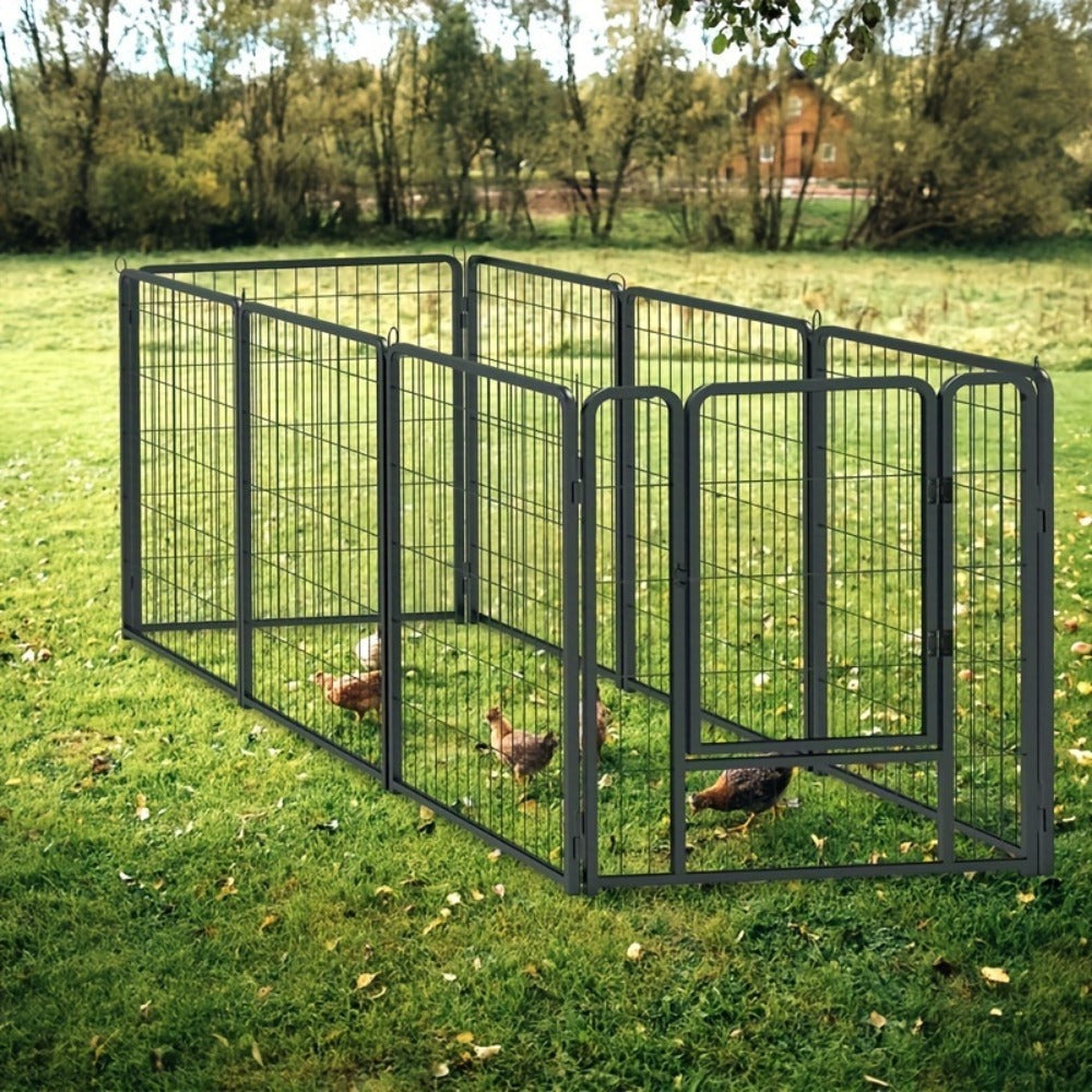 Parque de juegos para cachorros, recinto exterior de 6/8/12/16 piezas, corral para perros, 80 x 65 cm, plegable, resistente a la intemperie, para uso interior/exterior