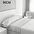 Juego de cama de 3 piezas con estampado de verano | Sábana bajera, colcha, funda de almohada | Estampado sencillo de hojas coloridas | Tela suave | 90 cm - Varios tamaños disponibles - Rosa