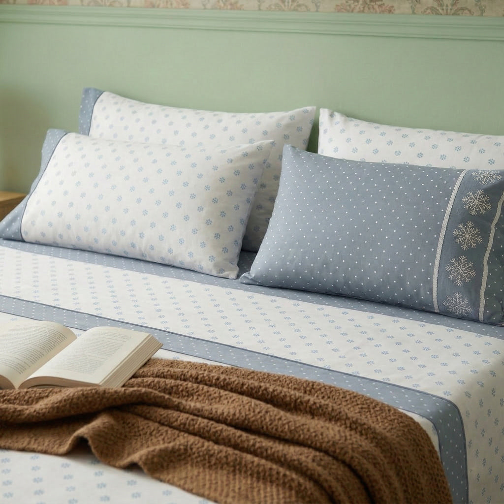 Juego de cama de 3/4 piezas apto para todas las estaciones, que incluye una sábana, una sábana ajustable y fundas de almohada. Medidas: 90 cm, 105 cm, 135 cm, 150 cm y 180 cm