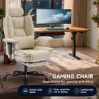 Silla de oficina | Silla de Oficina | Silla Ergonómica para Oficina | Silla Giratoria para Escritorio | Silla de Oficina en Beige,, Blanco