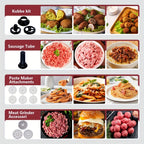 Batidora de pie 6 en 1, 1200W de 6 velocidades con botón de pulsos, accesorios con tazón de acero inoxidable de 6L, mezcladora eléctrica vertical, gancho para masa, batidor de huevos, espátula, accesorios para exprimidor, accesorios para picadora de carne