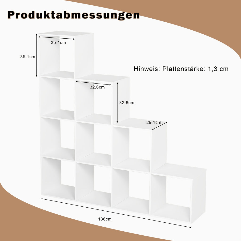 Estantería vertical 136 cm de madera | Libros decoración y almacenamiento en casa