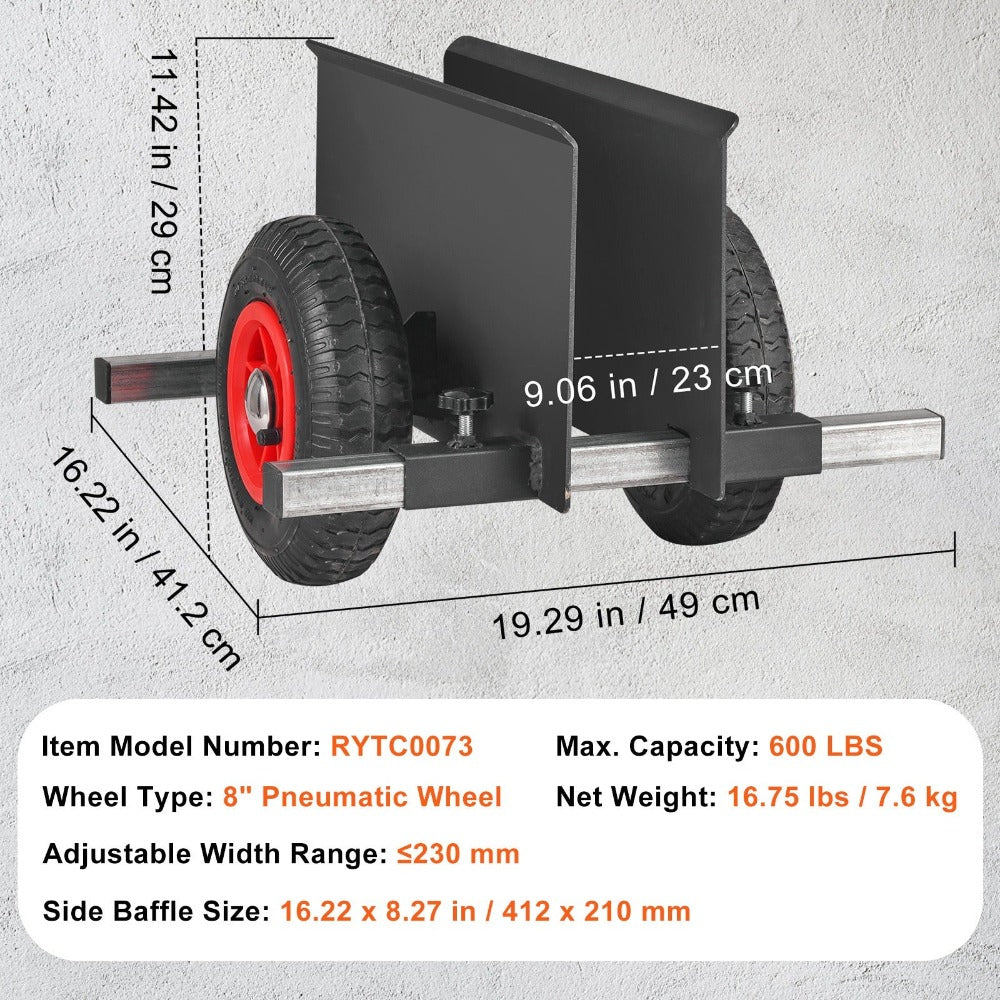 Carro para puertas y paneles de yeso VEVOR de 600 libras con rueda neumática de 8"