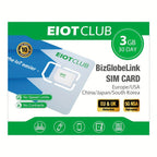 EIOTCLUB Tarjeta SIM Global, 3GB de Datos | 30 Días, SIM de Viaje Prepagado 5G/4G para la UE (33 Países) + USA/China/Japón/Corea del Sur, Sin Contrato, Recargable, para Teléfonos Móviles, Routers, Hotspot, Solo Datos