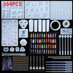 Kit de 384 Moldes de Silicona para Resina de Fundición, Ideal para Crear Joyas como Colgantes, Collares, Aretes y Diseños Geométricos para Proyectos