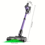 Aspiradora Inalámbrica de Alta Succión para el Hogar, 10 en 1 Ligera y Recargable con Larga Duración de Batería, Manguera Extra Larga Mejorada, Cepillos -enredos, Luces LED Verdes para Hogar, Pisos de Madera, Alfombras y Pelo de Mascotas